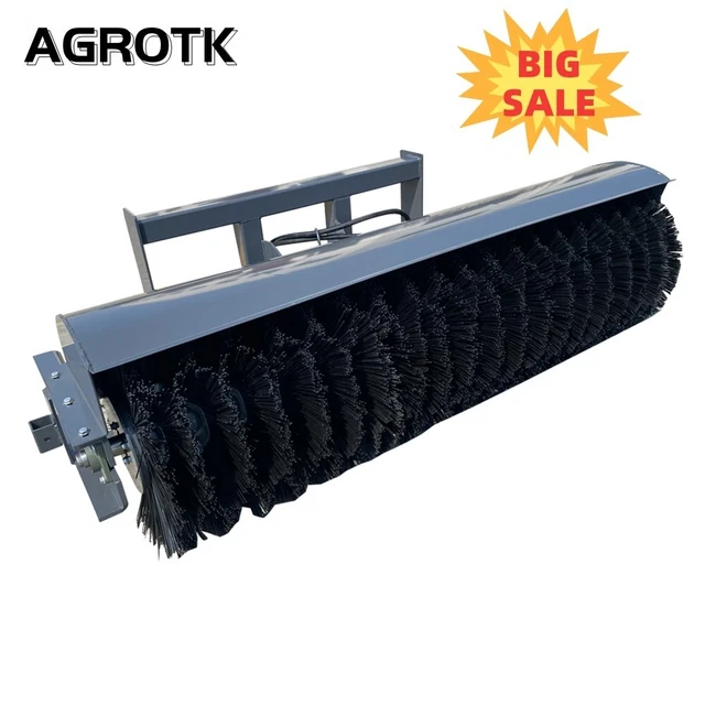 Agrotk 72" Hydraulic Skid Steer Angle Broom Attachments Angle Sweeper Loaders