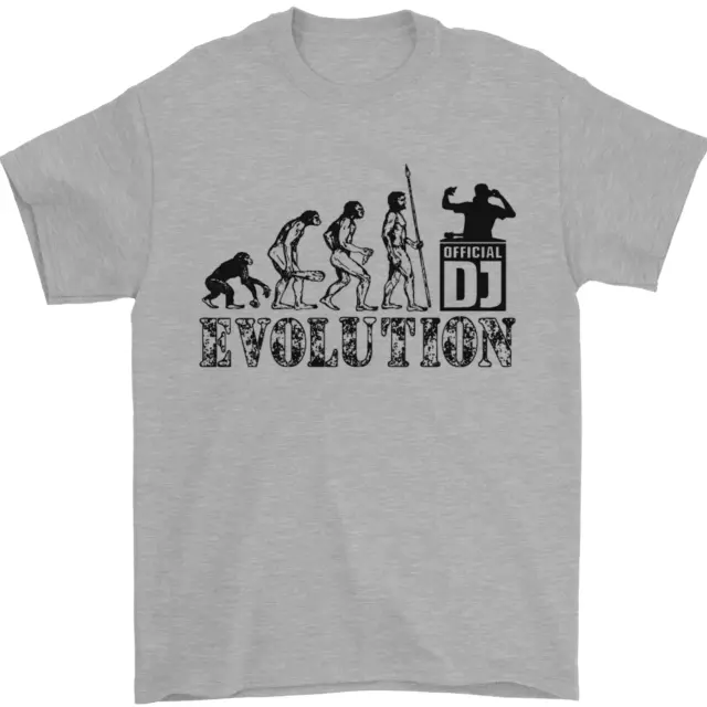 T-shirt da uomo Evolution of a DJ Music DJing Vinile Decks 100% Cotone