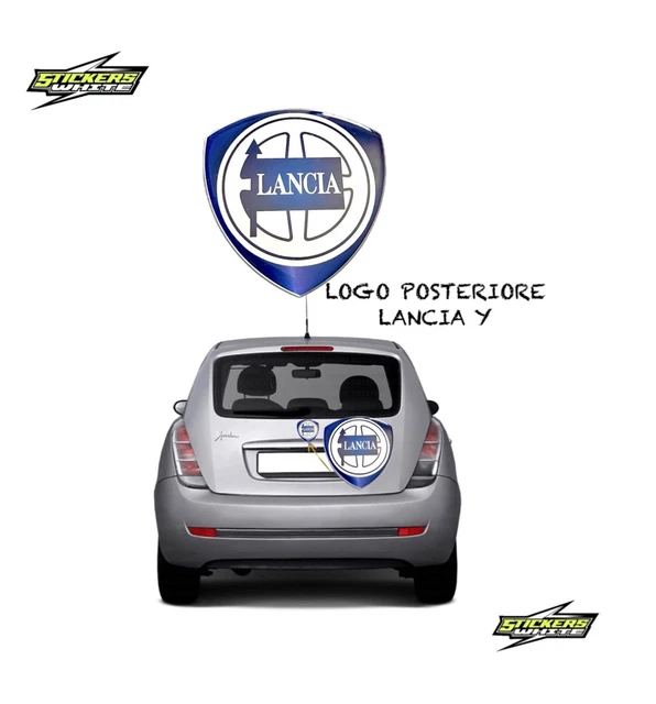Adesivo 3D Logo Ufficiale Lancia Per Ypsilon - Nero 71x73 Mm - Originale Made In Italy - Foto 11