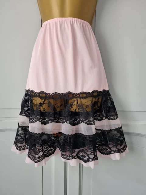 Slip Da Donna Vintage Rosa Seta Nylon Raso Mezza Taglia Media Di Negozio Di Lana Scotch