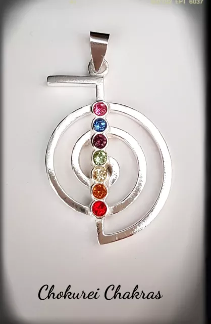 CHO KU REI CHOKUREI  CHAKRAS COLGANTE PENDANT REIKI SILVER PLATA DE LEY 925ml