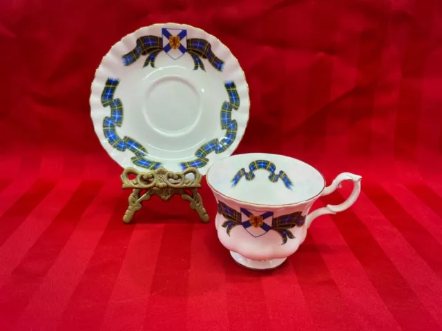 Royal Albert Teacup Saucer Set Nova Scotia Tartan Fine Bone China