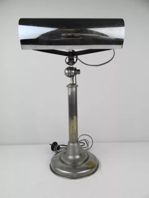 Vintage MCM Mid Century Modern Chrome Plated European Desk Lamp