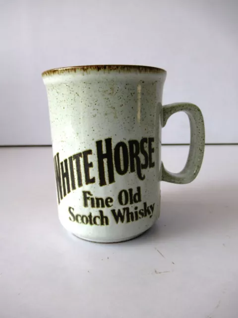 Vintage White Horse Fine Old Scotch Whisky Coffee Mugs Dunoon Ceramics"F2