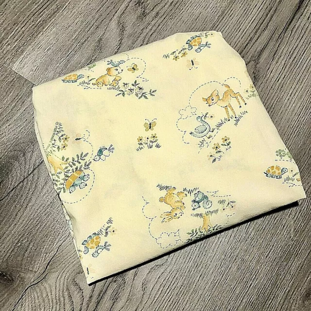 Vintage Baby Crib Fitted Sheet Baby Animal Yellow 54" x 30"