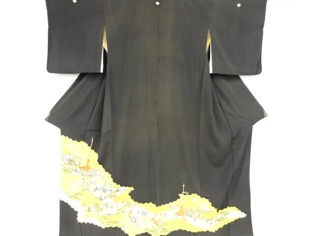 37765# Japanese Kimono / Antique Tomesode / Embroidery / Gion Festival