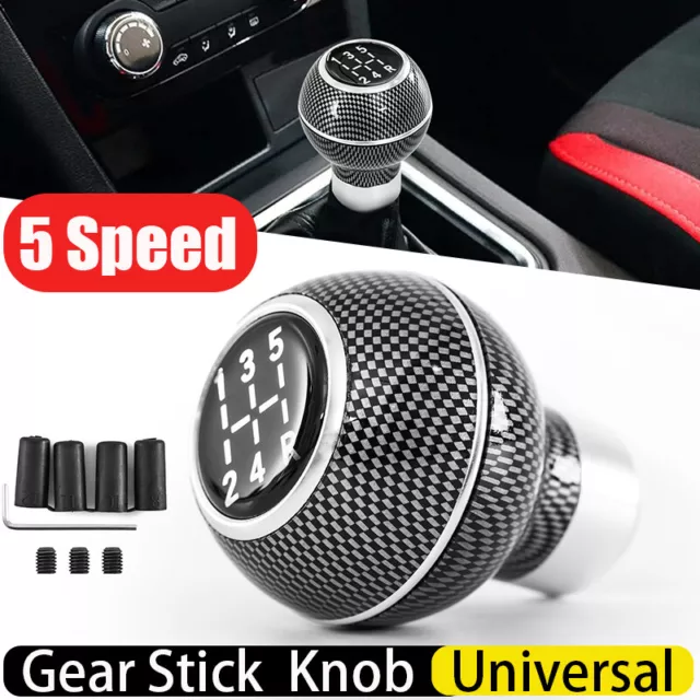 Universal 5 Speed Car Manual Gear Shift Knob Shifter Lever Boot Round Ball Shape