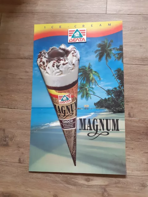Seltene 3D Werbung Reklame Schild Eis Magnum Kein Langnese Wohl Aus Griechenland