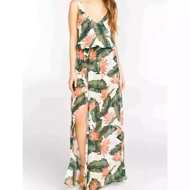 Show Me Your Mumu Kendall Maxi Dress Floral Tropical Size Large NWT