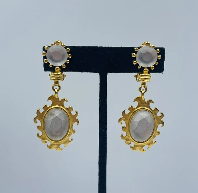 Boucles D'oreilles Clips J.L. Blin Motif Soleil En Métal Argenté - Occasion