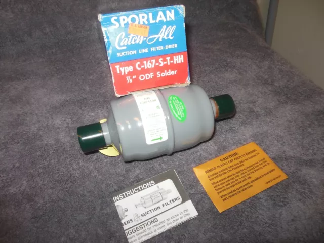 SPORLAN Catch-All C-167-S-T-HH Suction Line Filter Drier 7/8" PDF Solder NOS
