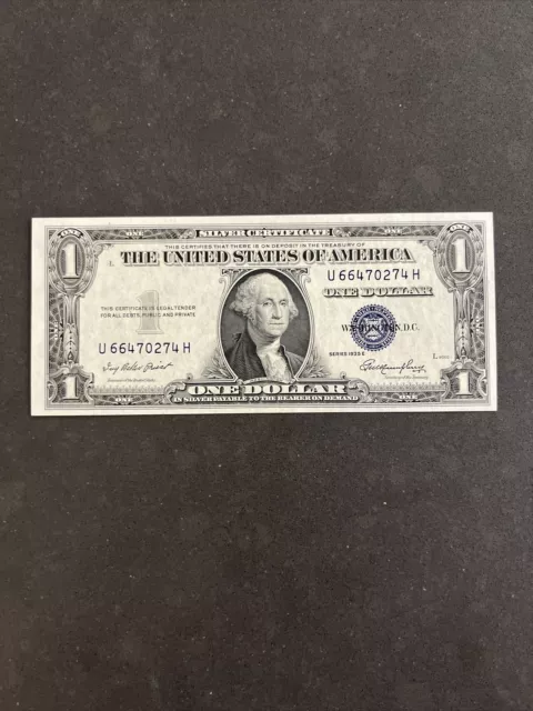 1935E $1 Silver Certificate Uncirculated Unc Fr 1614 Block Uh