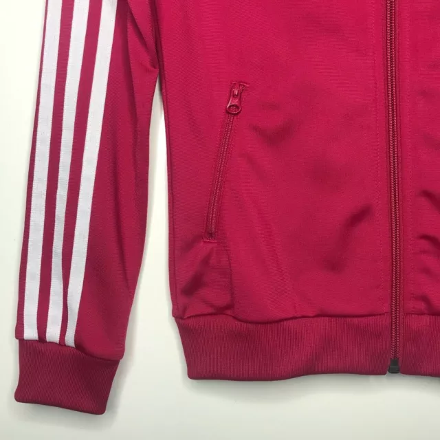 Giacca da track Adidas Originals trifoil con cerniera intera rosa logo bianco taglia 9-10 Y piccola 8