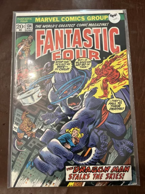 FANTASTIC FOUR #134 (May, 1973)  Marvel DRAGON MAN APPEARANCE VF
