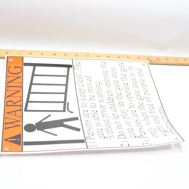 Sigo Warnschild "Moving Gate Can Cause Serious Injury Or Death" | 25,4 X 35,6 Cm | Aluminium, Wetterfest | Made In USA