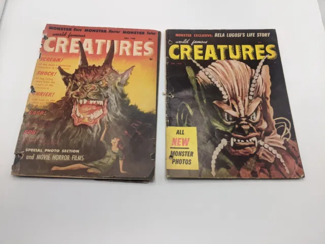 RARE Lot of 2 World Famous Creatures Magazine Issues 2 & 3