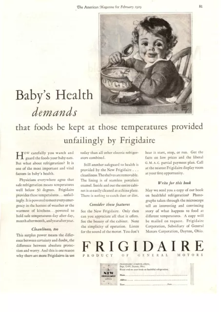 1929 Frigidaire Refrigerators Baby Booklet General Motors Dayton Ohio Print Ad