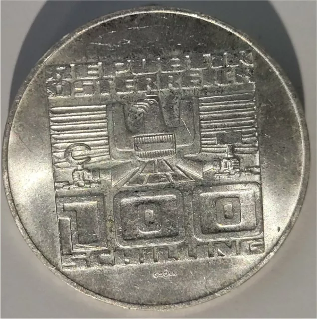 SILVER - WORLD Coin - 1975 Austria 100 Schilling - World Silver Coin *987 Uncirc