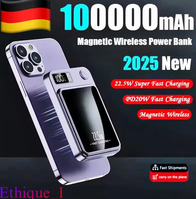 Baseus Magsafe Power Bank Magpro, Power Bank magnetico senza fili, 5000 mAh Mini Power Bank con Baseus Magsafe Power Bank Magpro, Power Bank magnetico senza fili, 5000 mAh Mini Power Bank con
