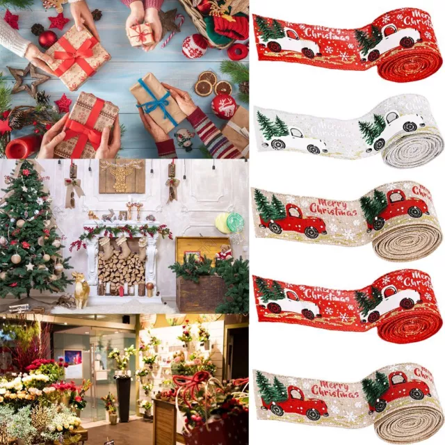 Christmas Decor Party Decoration Christmas Ribbon Gift Wrapping Burlap Ribbons