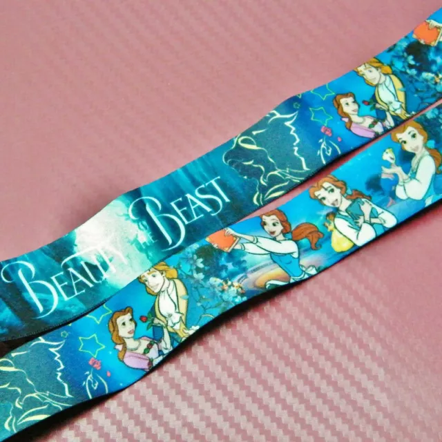 Disney Inspired Cartoon Beauty & Beast Lanyard Hard Card Holder & Safety Clip 3