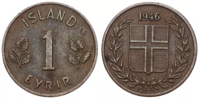 Island - Iceland 1 Eyrir 1926-1966 - KM# 5, 9 verschiedene Jahrgänge