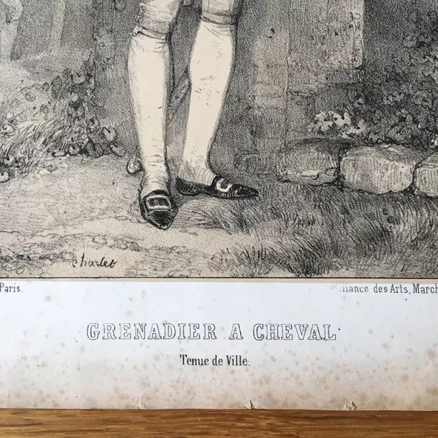 Gravure Militaire Ancienne XIXè Grenadier a Cheval Napoléon 19e Engraving 19thC 3