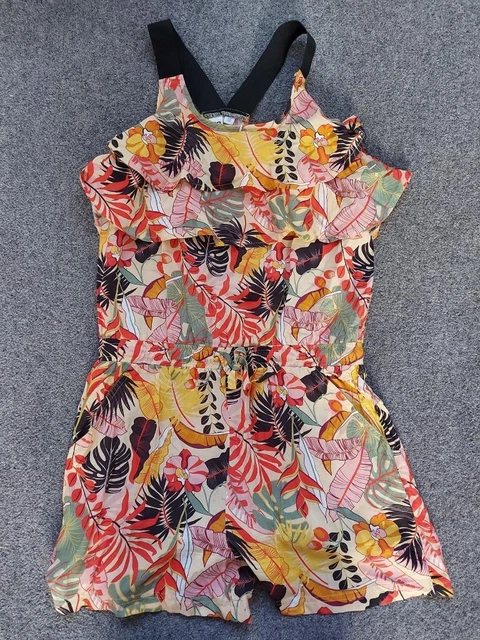 GIRLS iDO MULTICOLOURED/FRILL SUMMER SUNSUIT/PLAYSUIT OUTFIT, 16 YRS