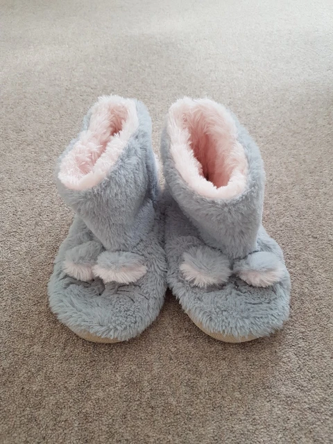 MONSOON ACCESSORIZE BELLA BUNNY FLUFFY FAUX FUR SLIPPERS GIRLS UK
