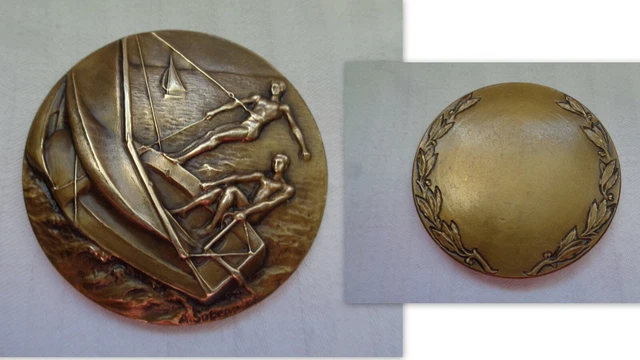 Médaille Sportive Française – Voilier, Voile, Par Gloria – Bronze Argenté, XXe