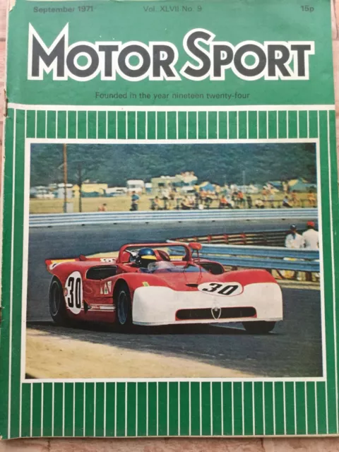 Motor Sport Magazine - September 1971 - Ferrari Dino, Fiat 124, German GP