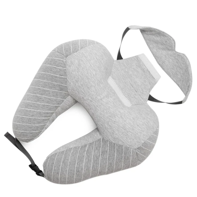2 in 1 U-shape Pillow with Patch Airplane Neck Pillow Eye  Soft Head A9Z2