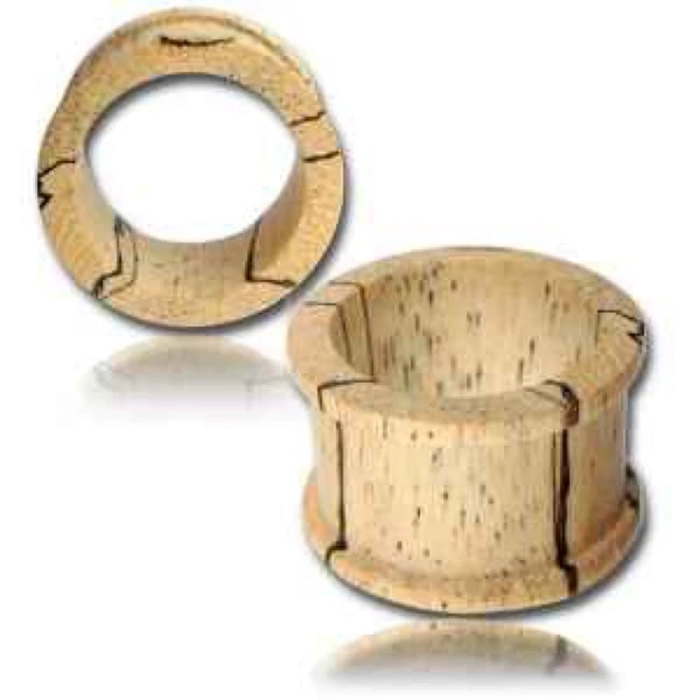 Pair Double Flare Tamarind Wood Plugs Top Hat Tunnels Gauges Gauge Organic Plug