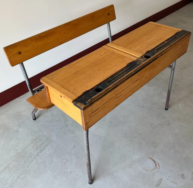 Vintage Wooden School Desk