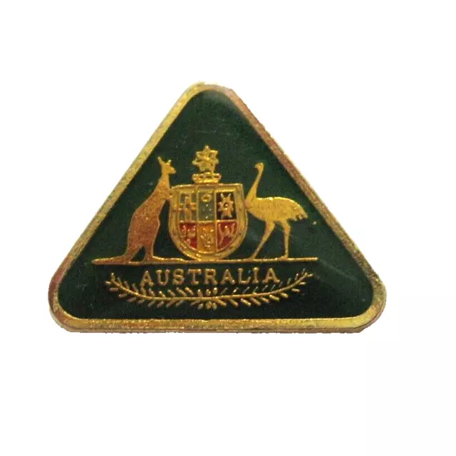 Australia Souvenir Lapel Pin Kangaroo Emu Cassowary Coat of Arms