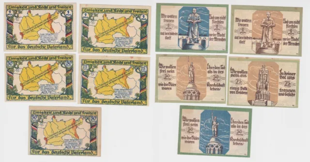 2 x 50,75 Pfennig & 2x 1 Mark Banknoten Notgeld S.V. Soltau um 1921 (164226)