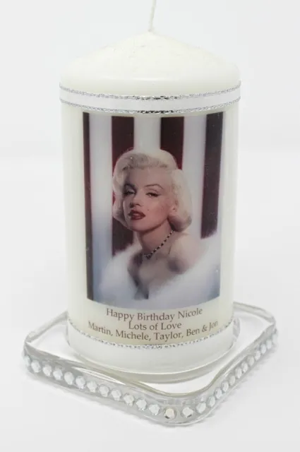 Marilyn Monroe Icon Personalised Candle Gift, Unique Keepsake by Cellini Candles