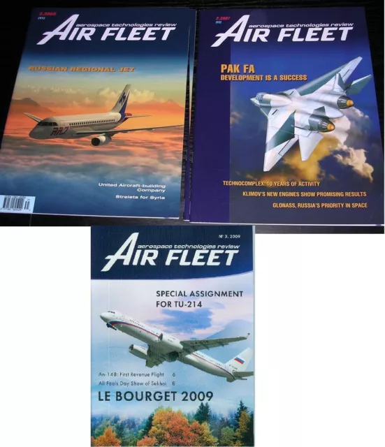 Lot 3 brochures revues magazines sur l'aviation Russe années 2000 - AIR FLEET