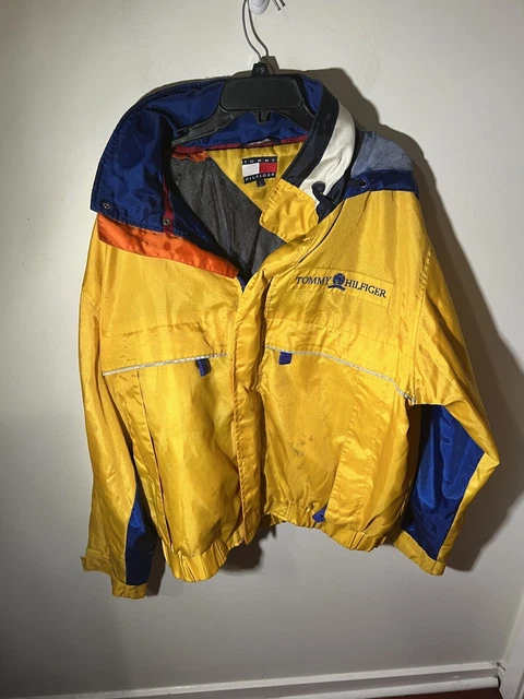 Vintage tommy hilfiger colorblock competition hoodie jacket store