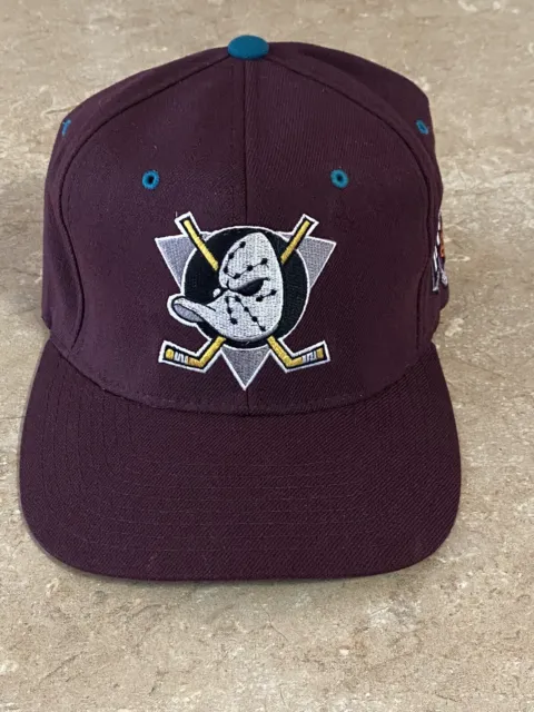 VINTAGE 90S NHL Starter Anaheim Mighty Ducks Logo Snapback Hat Starfit ...