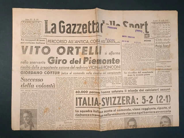 RIVISTA LA GAZZETTA dello Sport n. 101 (1947) Vito Ortelli- Loich EUR 8 ...