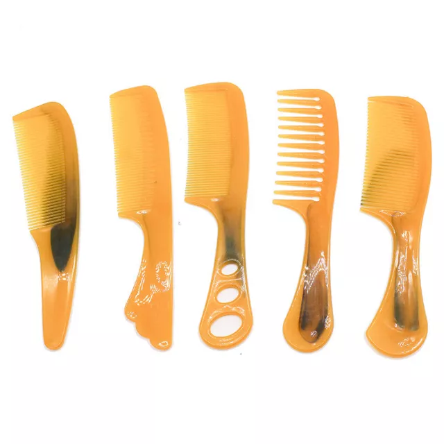 3~5 Pack Massage Tendon Comb Natural Amber Ox Horn Portable Hair Beard US Seller