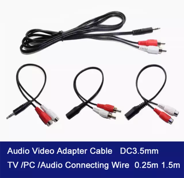 Audio Video Adapter Kabel DC3,5 mm TV/PC/Audio Verbindungskabel 0,25 m 1,5 m