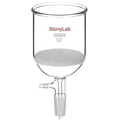 StonyLab Borosilicate Glass Buchner Filtering Funnel 500ml with Medium FritG2...