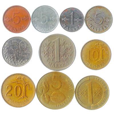 Finland Coins Pennia Marka Mixed Currency Scandinavia Collection 1963 - 2001