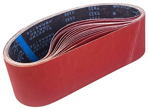 STEBRUAM Bande Abrasive 100 x 915 mm, Bandes Abrasives Mixte (3x grains 80/120/1