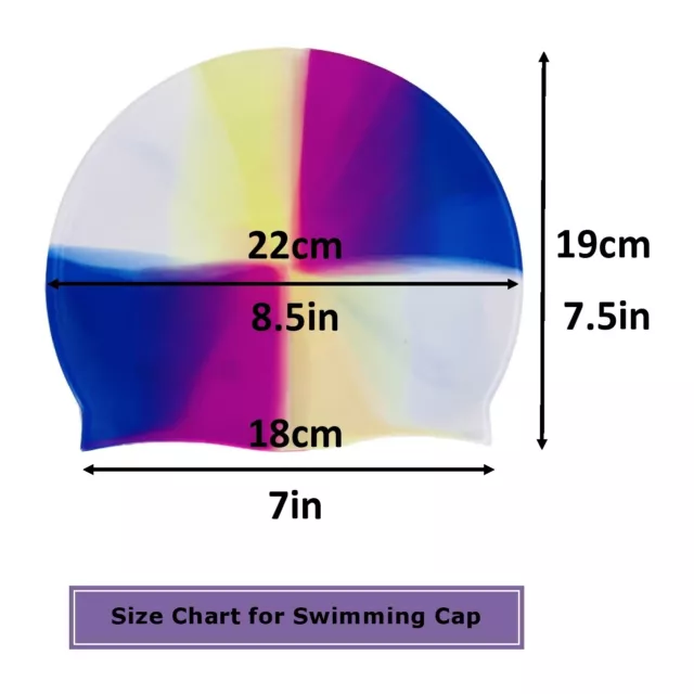 Adult SWIMMING CAP silicone elastic flexible durable ladies gents swimwear uk 3