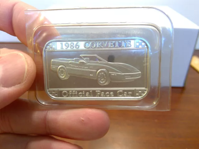 1986 Corvette Official Pace Car of Indianapolis 500 1 Troy Ounce .999 Silver Bar