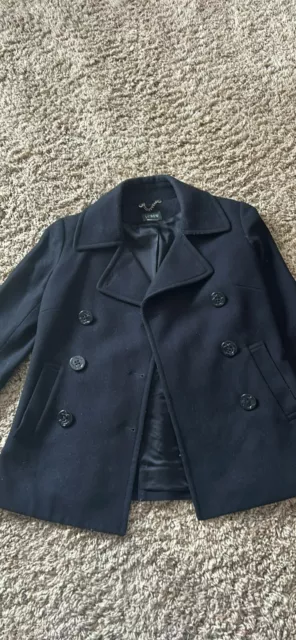 J. Crew 100% Wool Pea Coat Double Breasted Women's Size Small Black