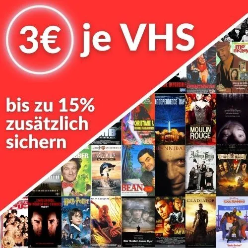 Nostalgische VHS-Filme: Riesige Auswahl für nur 3€!
